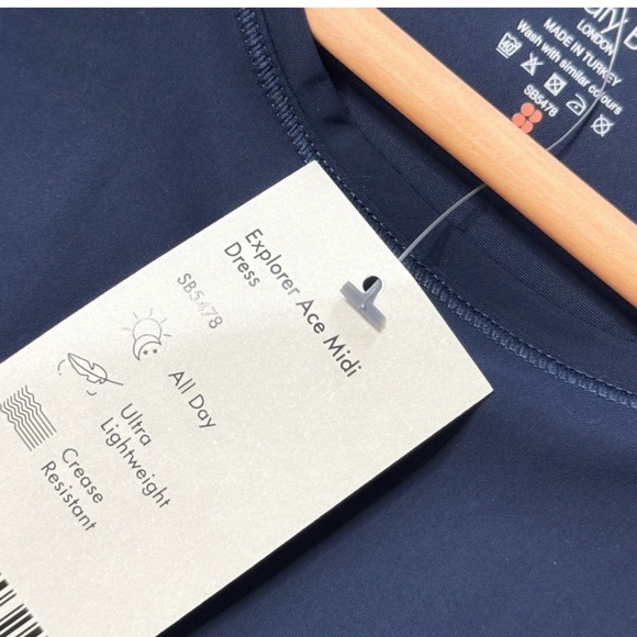 NWT Sweaty Betty Explorer Ace Dress Navy Midi Ruffle Hem Hi Low Blue Sleeveless - Picture 7 of 12